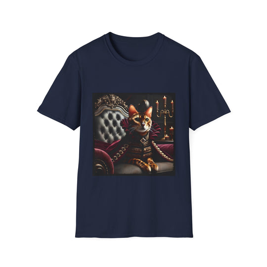 Bengal Cat Velvet Princess design cat lover unisex t-shirt in navy