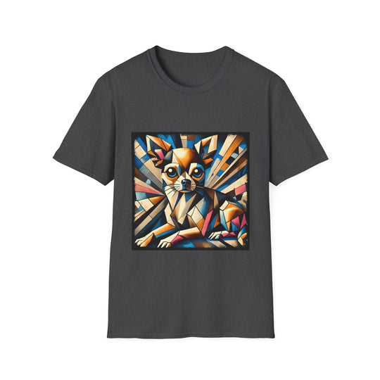 Chihuahua Warm Geometric design dog lover unisex t-shirt in dark heather