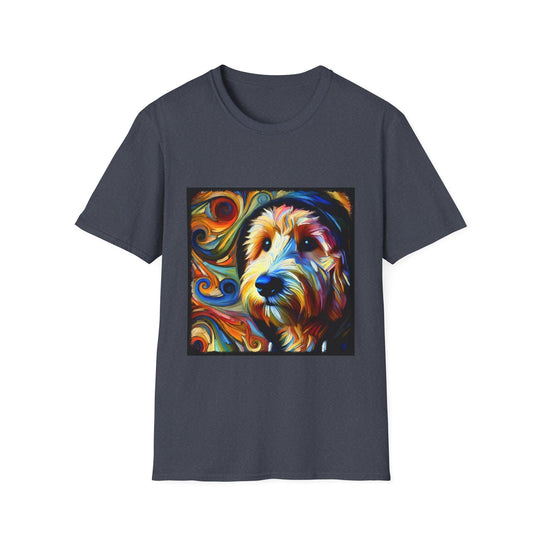 Goldendoodle Relaxed Swirl design dog lover unisex t-shirt in heather navy