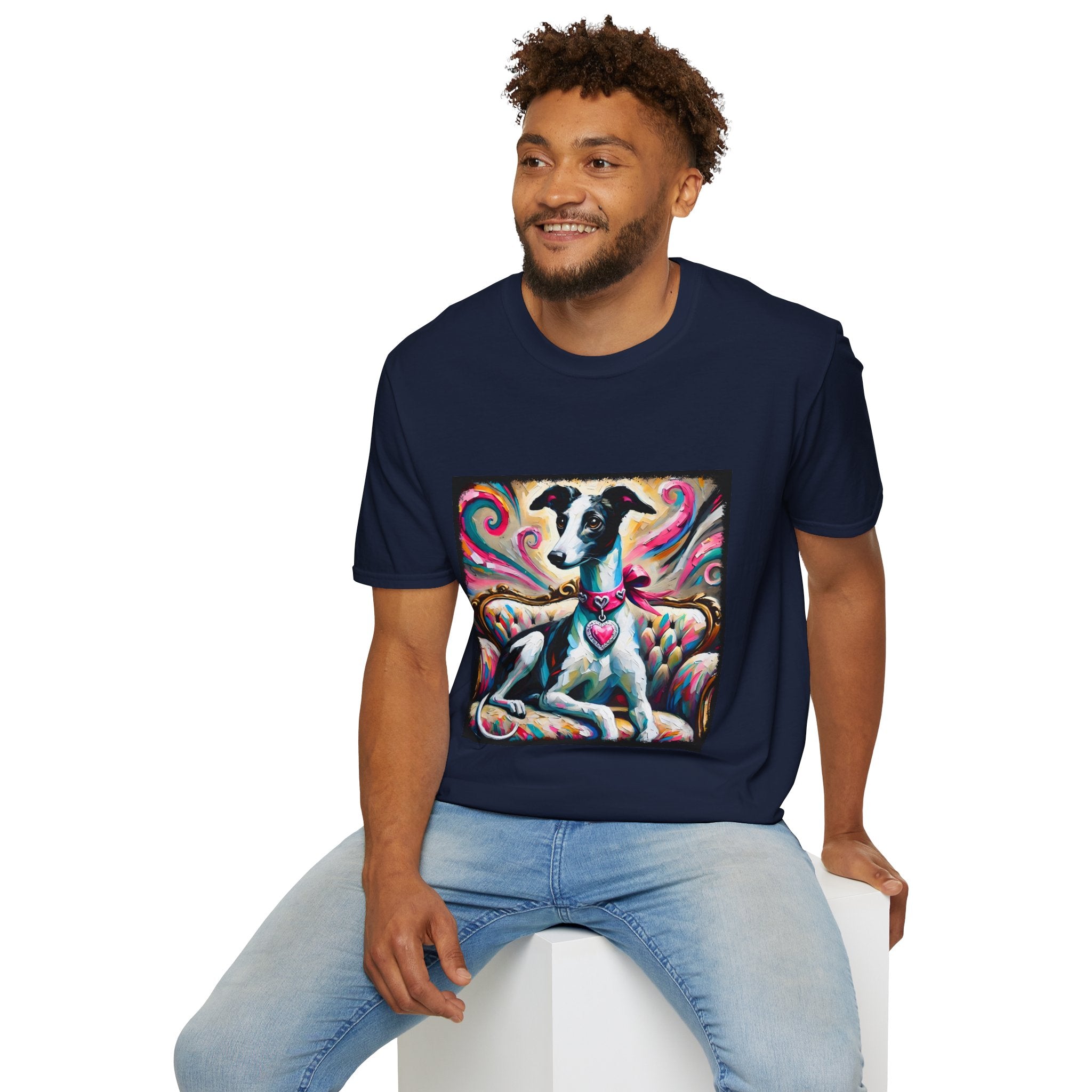 Greyhound Pink Heart Classic | Unisex Dog T-Shirt