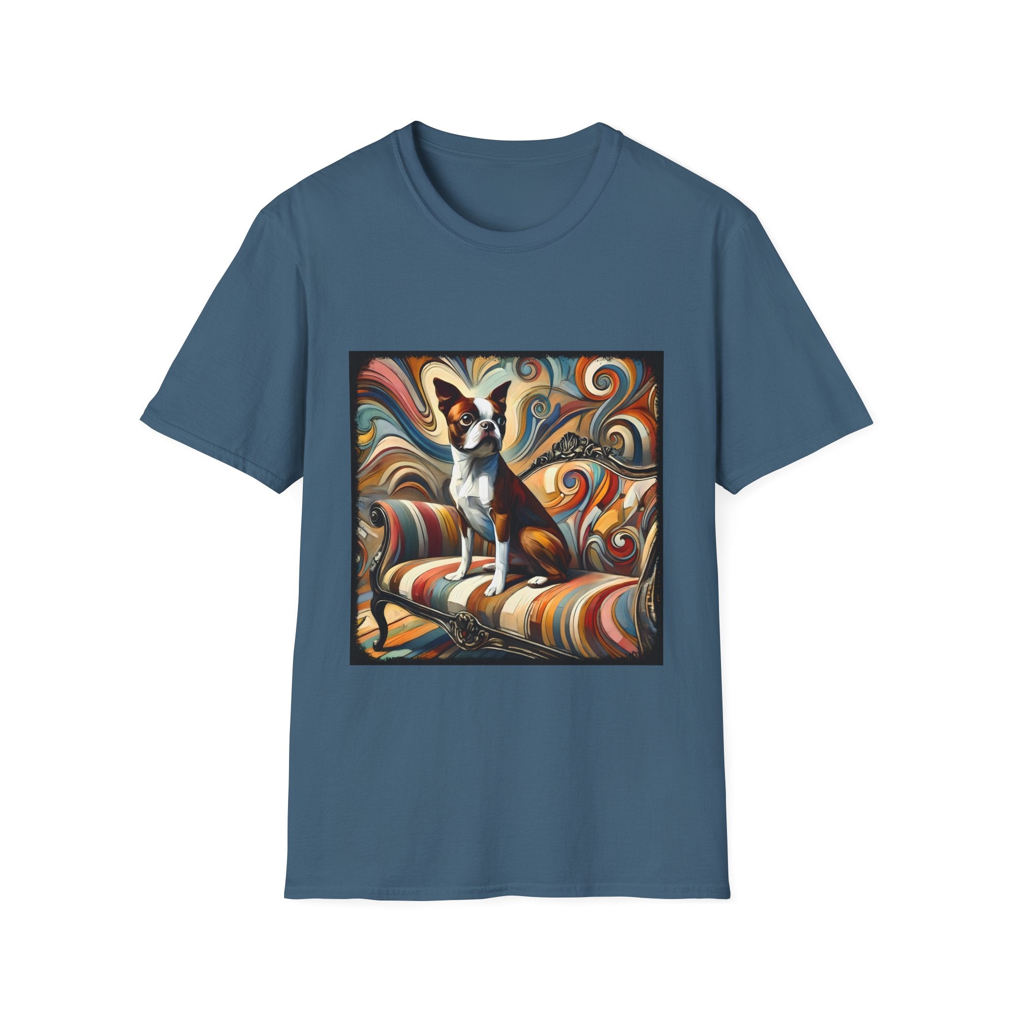 Boston Terrier Warm Swirl | Unisex Dog T-Shirt