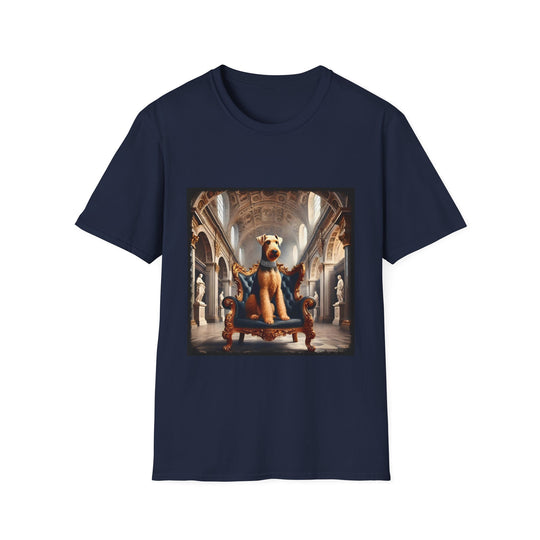 Airedale Terrier Diamond Duchess design dog lover unisex t-shirt in navy