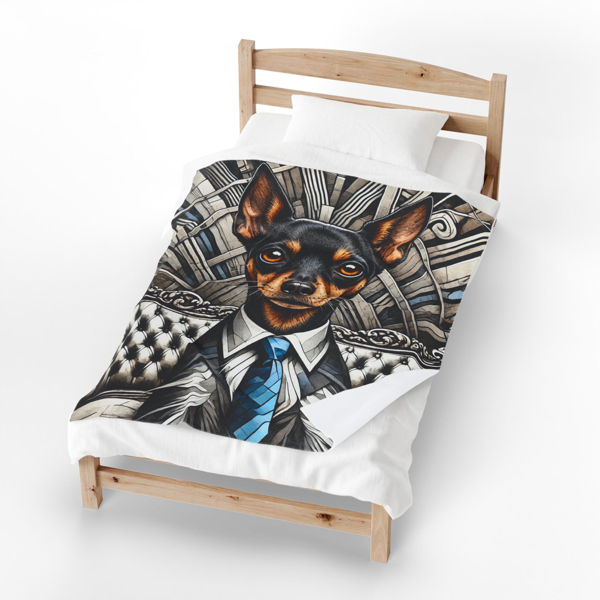 Doberman Pinscher Blanket | Blue Tie Gentleman Dog Lover Gift