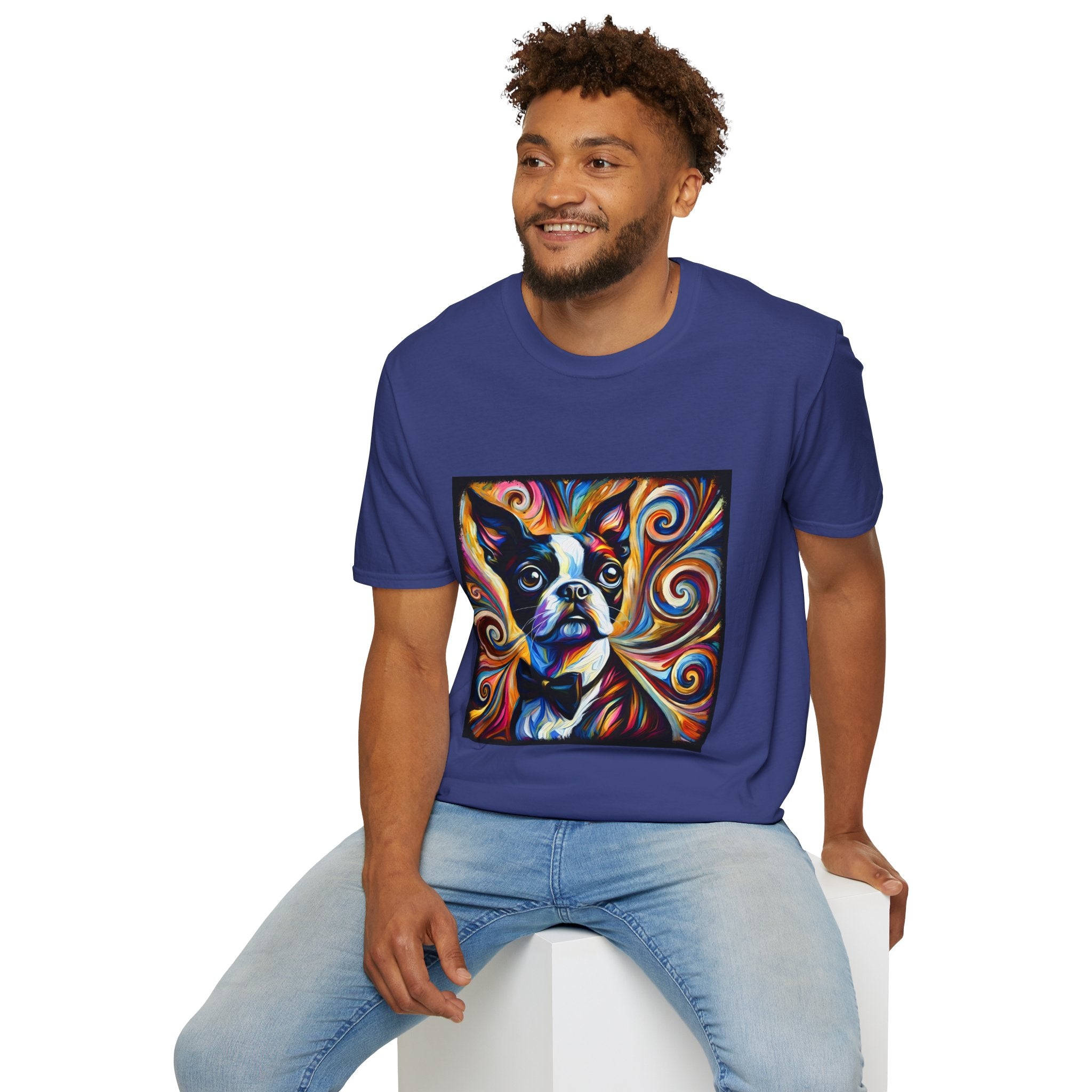 Boston Terrier Bowtie Swirl | Unisex Dog T-Shirt