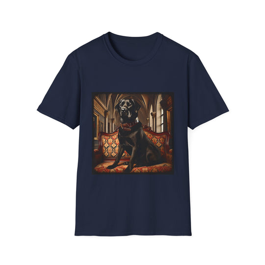 Labrador Retriever Dashing Duke design dog lover unisex t-shirt in navy