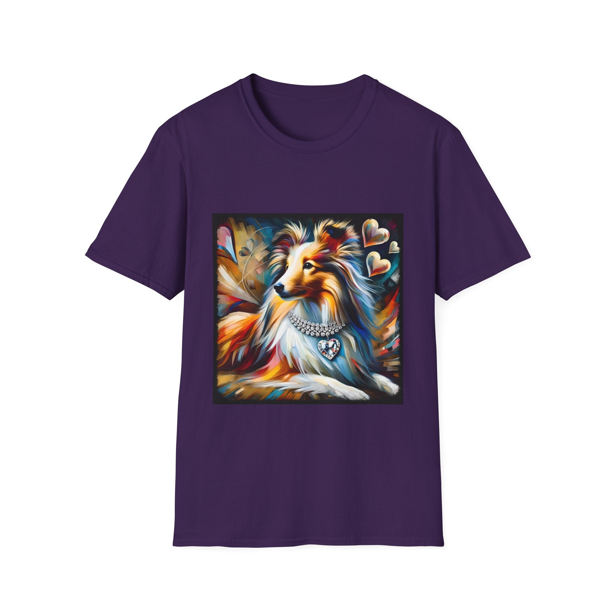 Shetland Sheepdog Diamond Heart Swirl | Unisex Dog T-Shirt