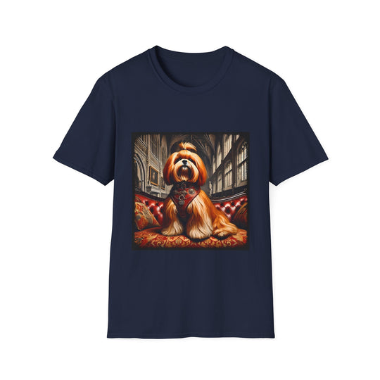 Lhasa Apso Royalty design dog lover unisex t-shirt in navy