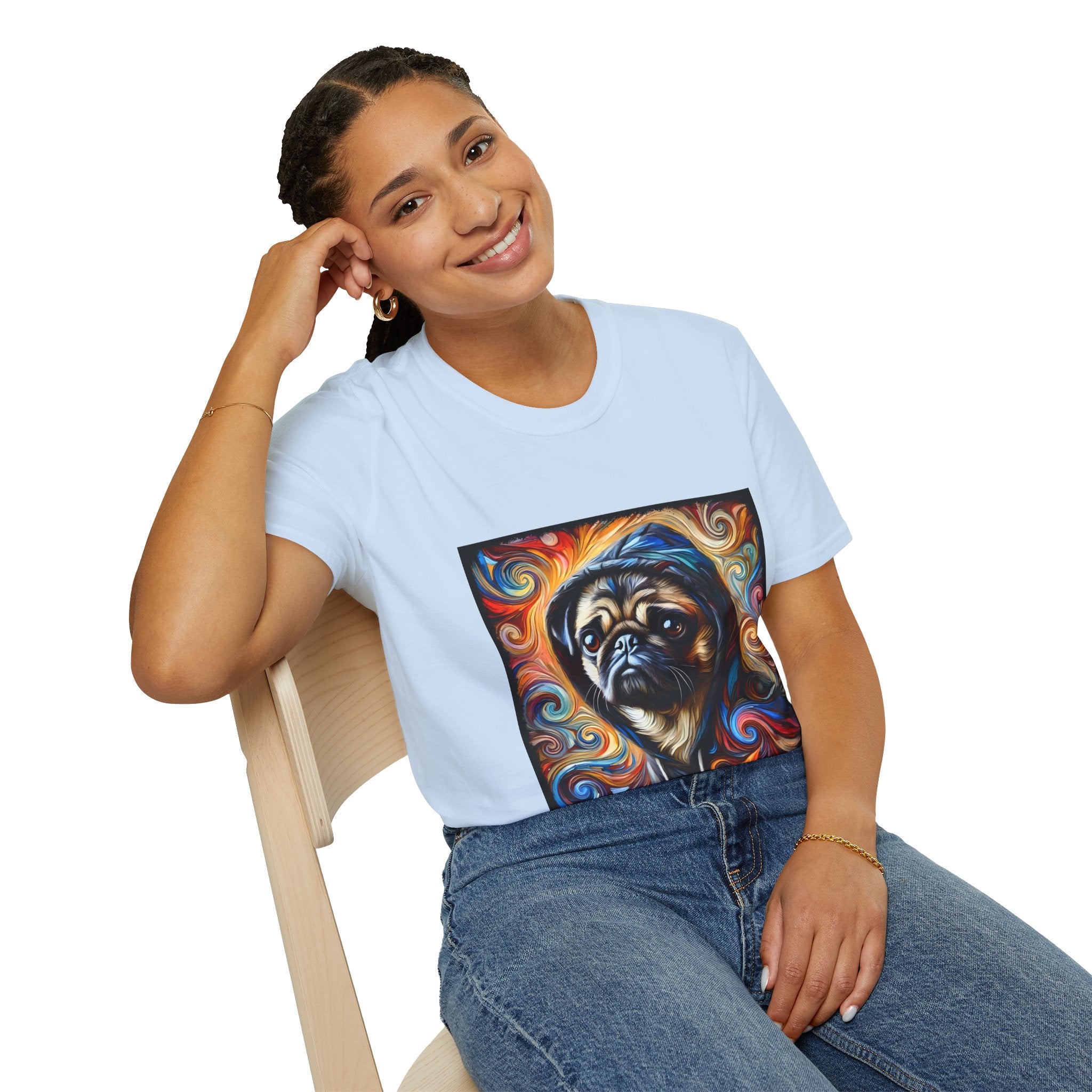 Pug Relaxed Swirl | Unisex Dog T-Shirt