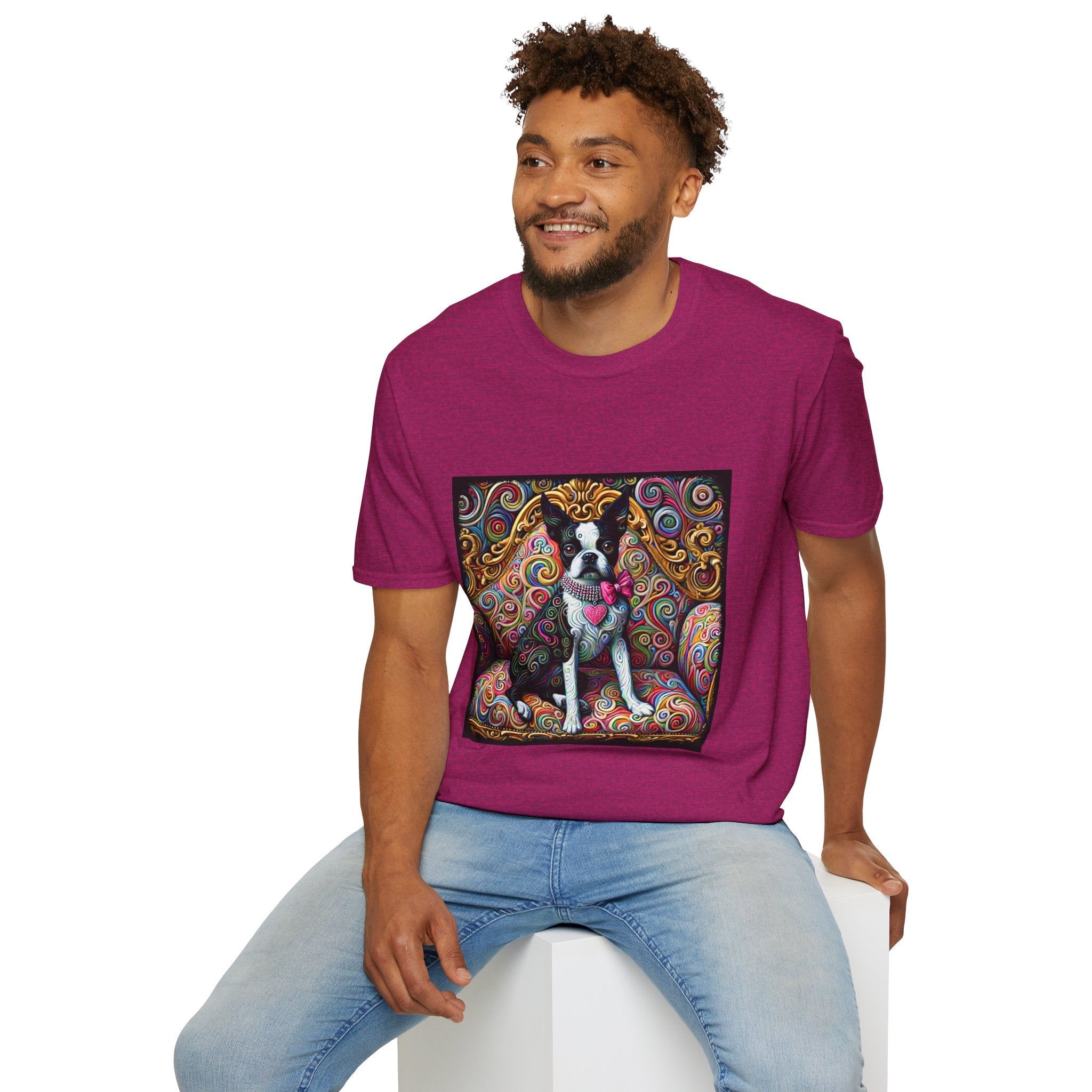 Boston Terrier Love Swirl | Unisex Dog T-Shirt