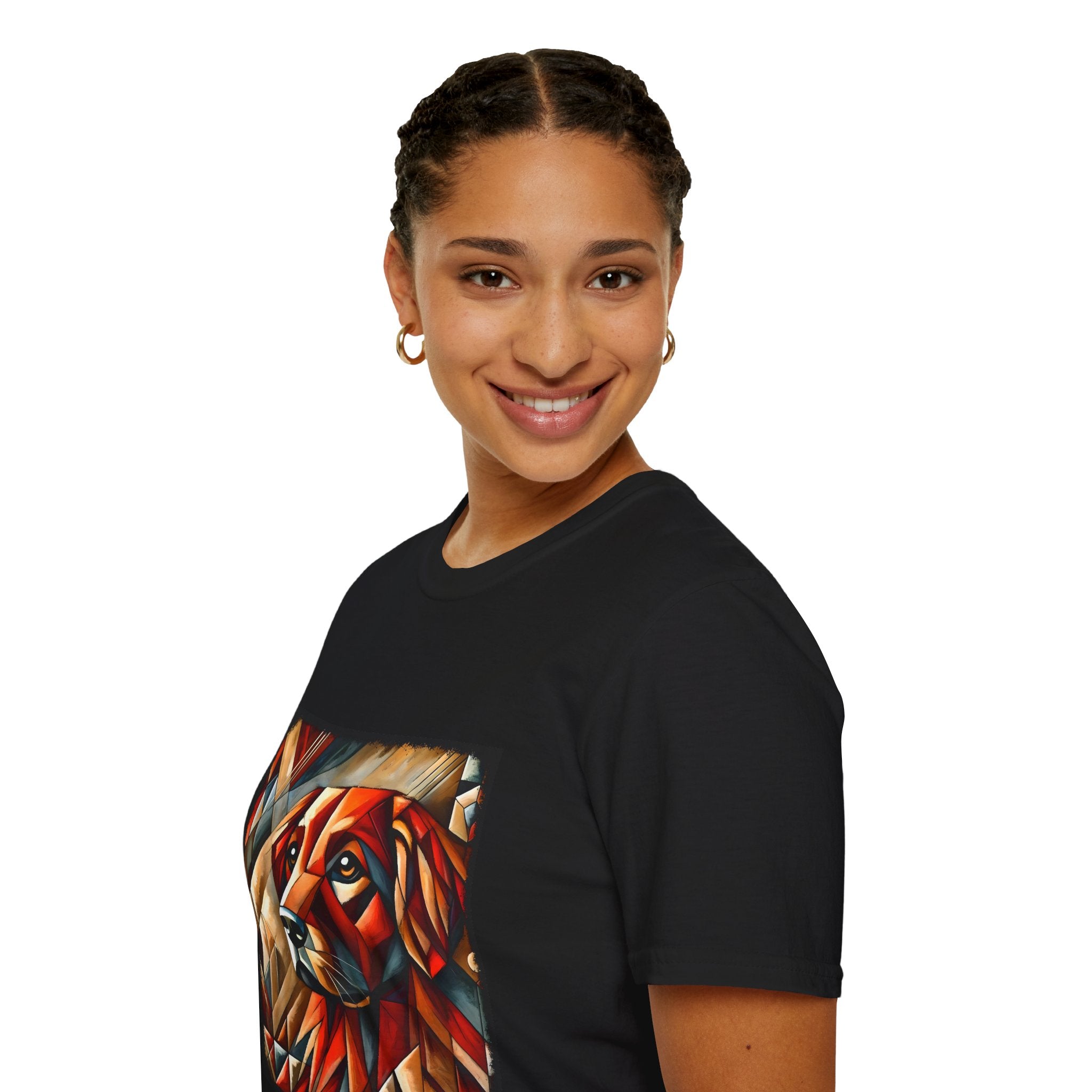 Golden Retriever Shirt | Red Geometric Dog Lover Tee