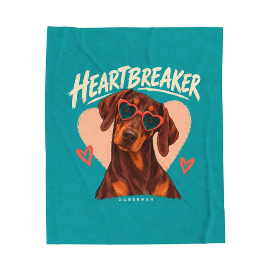 Red Doberman Pinscher Blanket | Heartbreaker Dog Lover Gift