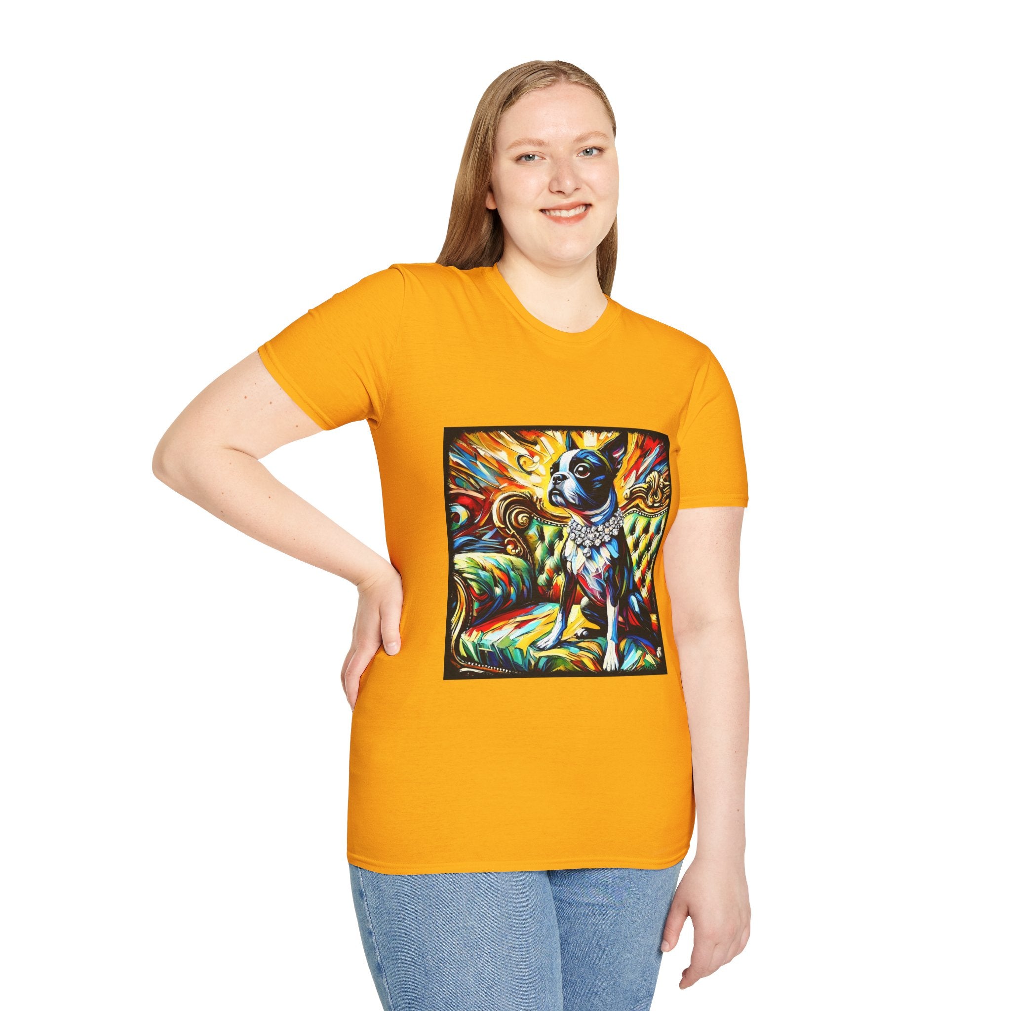 Boston Terrier Sunburst Swirl | Unisex Dog T-Shirt