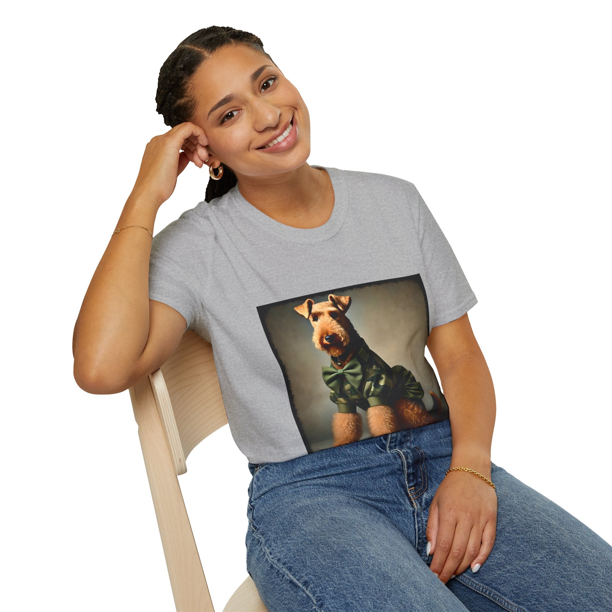 Airedale Terrier Tactical Diva design dog lover unisex t-shirt