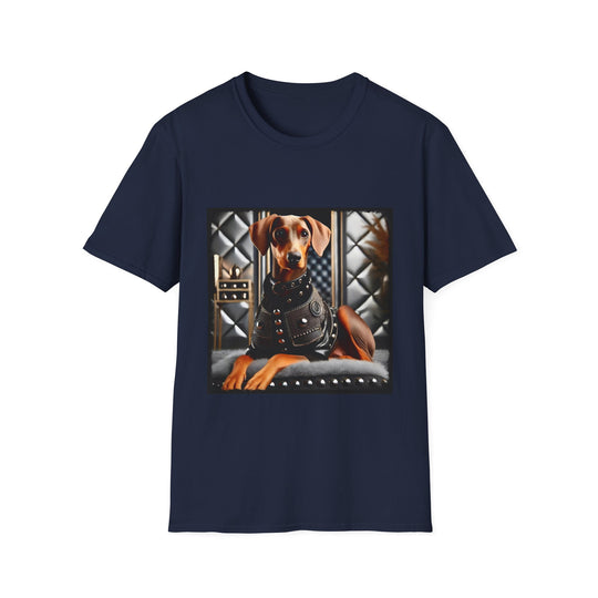 Doberman Pinscher Rock Rich design dog lover unisex t-shirt in navy