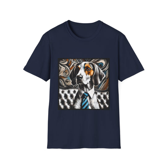Treeing Walker Coonhound Bold Gentleman design dog lover unisex t-shirt in navy