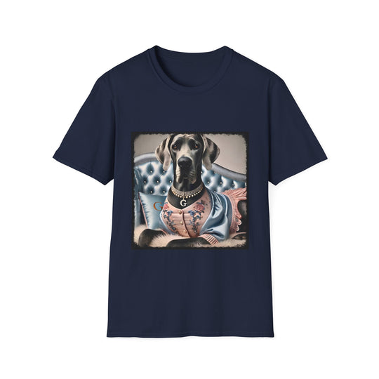 Great Dane Pawparazzi Pup design dog lover unisex t-shirt in navy