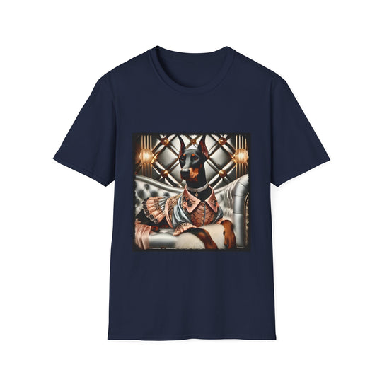 Doberman Pinscher Pawsch Pose design dog lover unisex t-shirt in navy