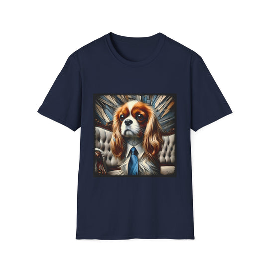 Cavalier King Charles Spaniel Sharp Pup design dog lover unisex t-shirt in navy