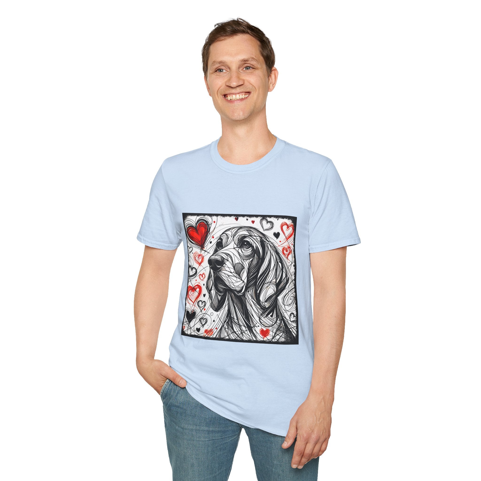 Coonhound Bold Heart Sketch | Unisex Dog T-Shirt