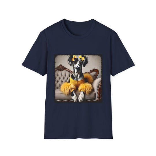 Great Dane Glamour Belle design dog lover unisex t-shirt in navy