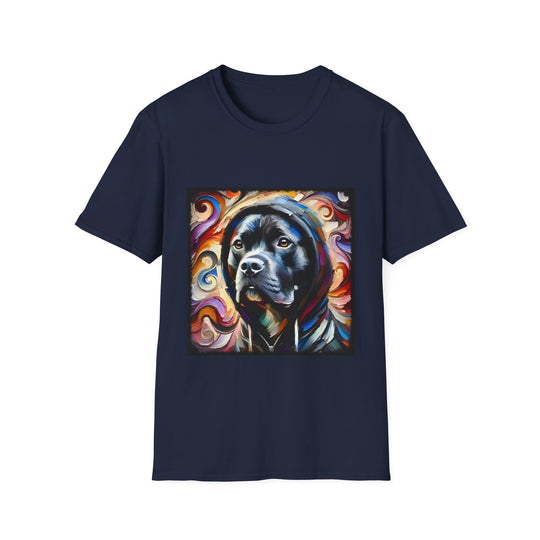 American Pit Bull Terrier Streetlight Swirl design dog lover unisex t-shirt in navy