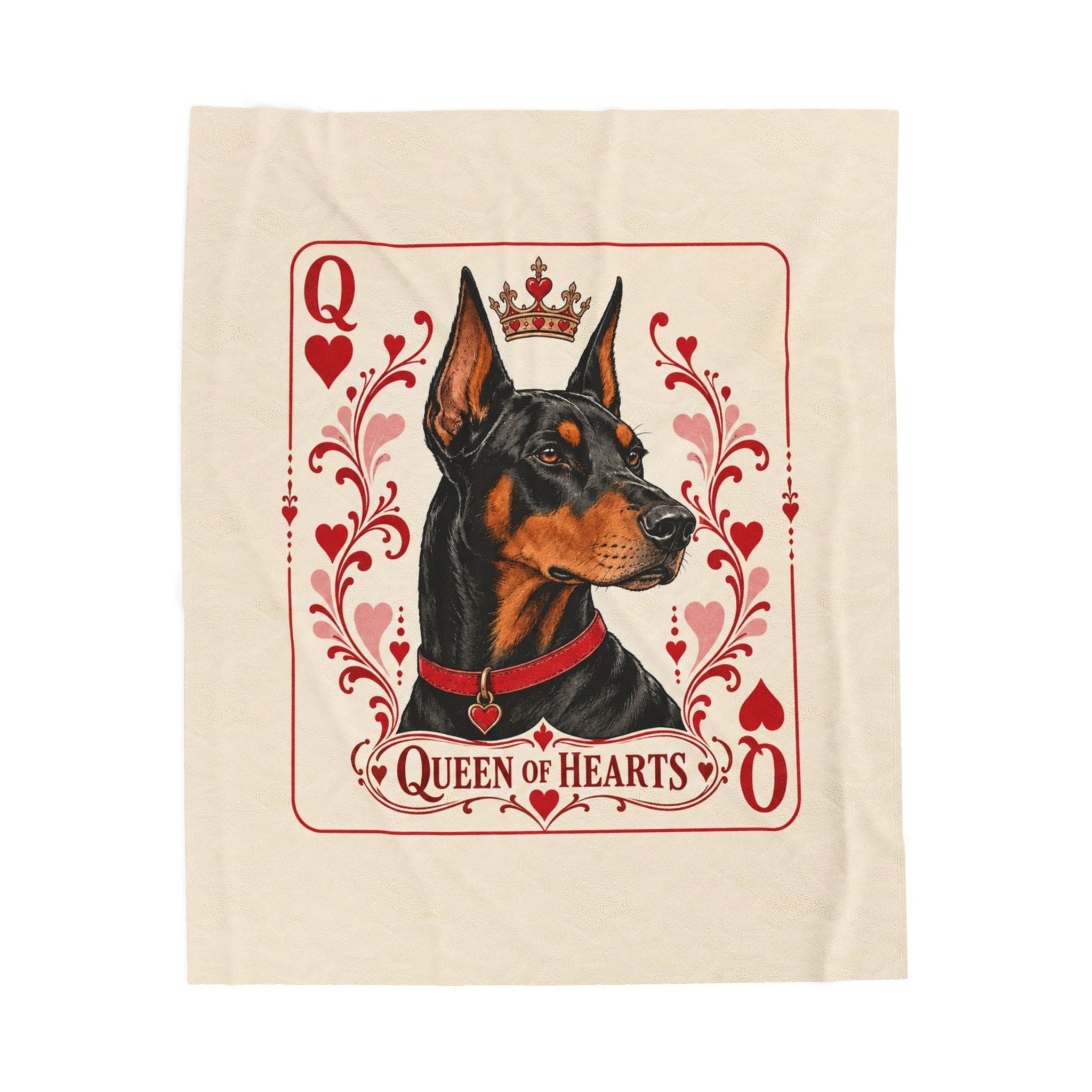 Doberman Pinscher Blanket | Queen of Hearts Dog Lover Gift