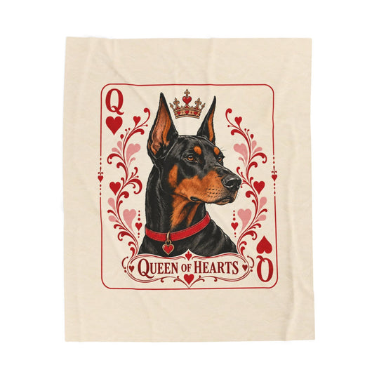 Doberman Pinscher Blanket | Queen of Hearts Dog Lover Gift