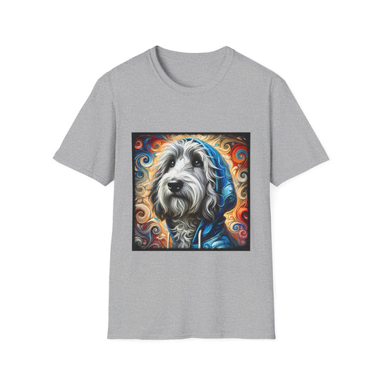 Sheepadoodle Urban Swirl design dog lover unisex t-shirt in sport grey