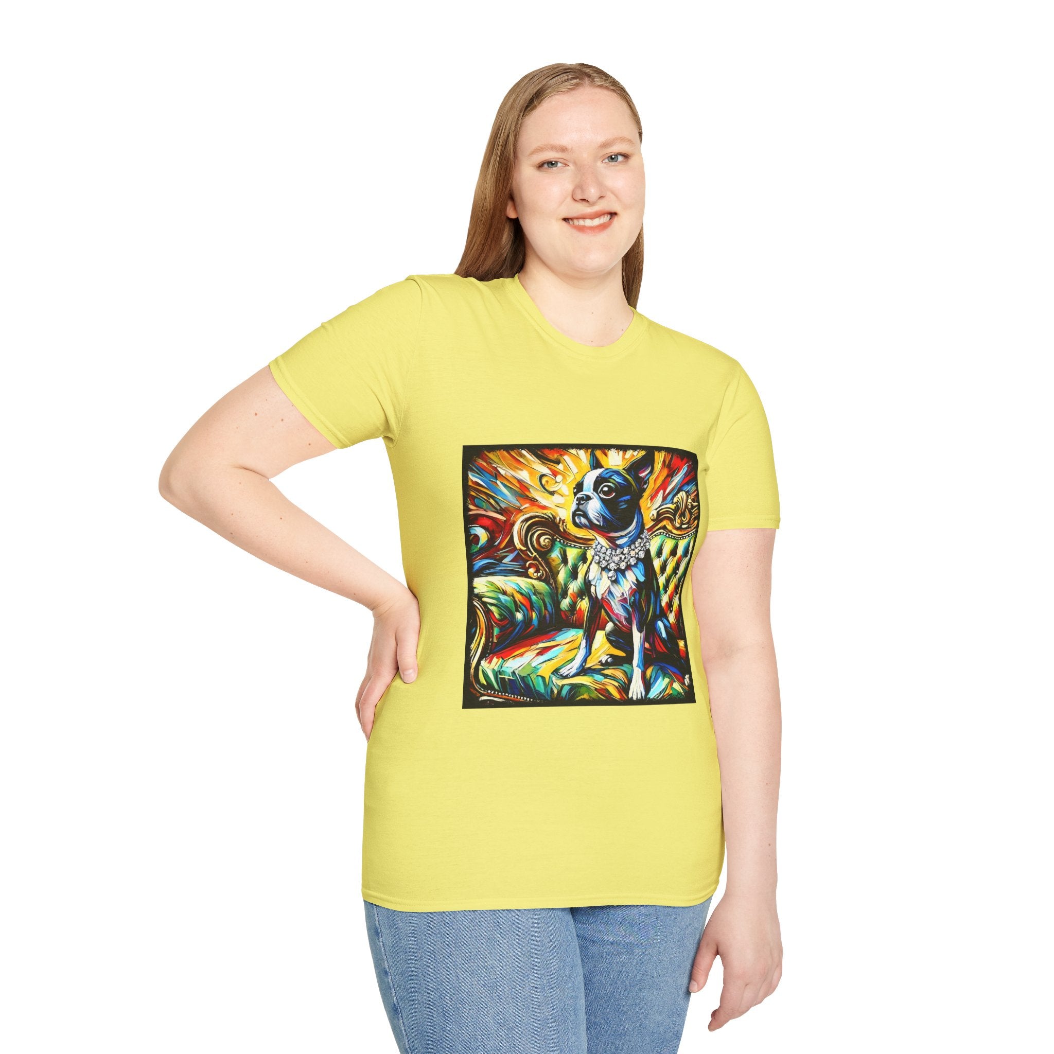 Boston Terrier Sunburst Swirl | Unisex Dog T-Shirt