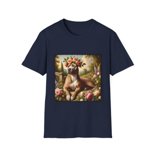 American Pit Bull Terrier Botanical Beauty design dog lover unisex t-shirt in navy