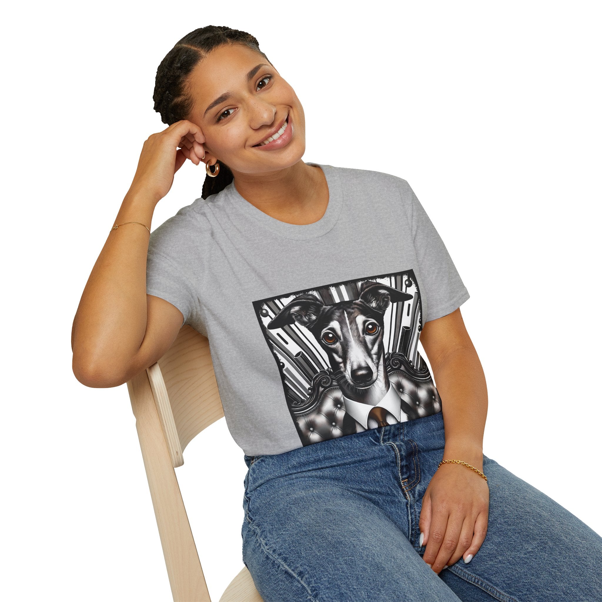 Greyhound B&W Bold Eyes | Unisex Dog T-Shirt