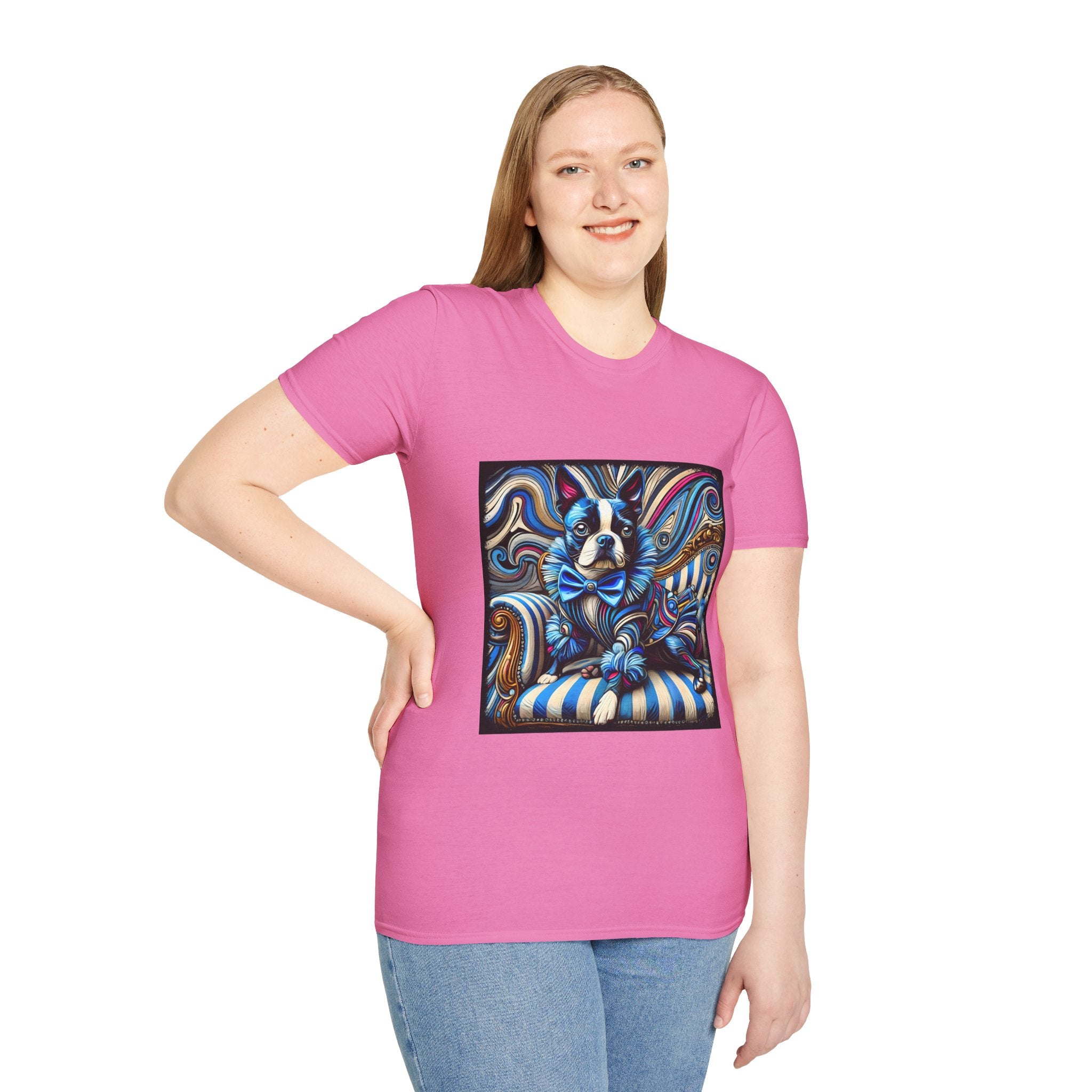 Boston Terrier Blue Rocker | Unisex Dog T-Shirt