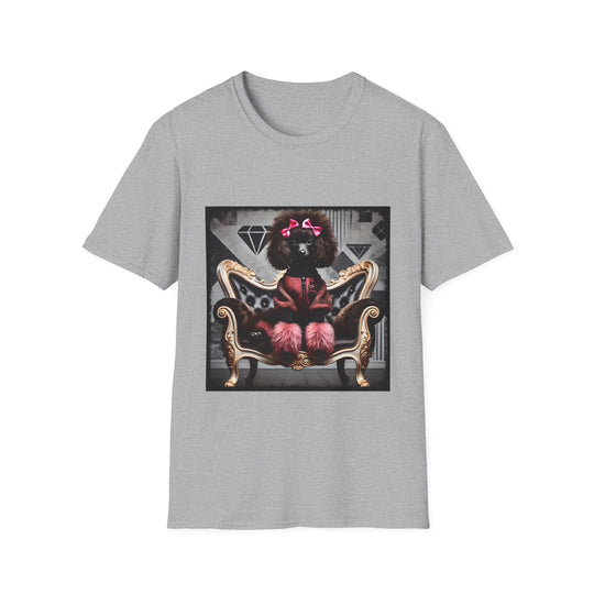 Poodle Pink Icon design dog lover unisex t-shirt in sport grey