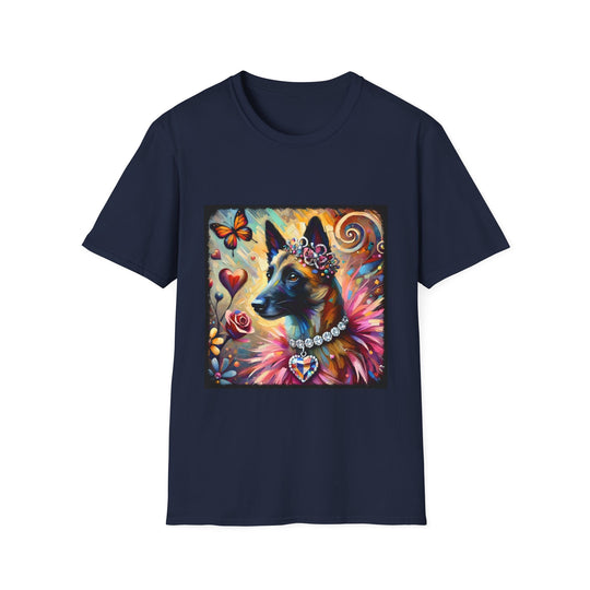 Belgian Malinois Diamond Heart Classic design dog lover unisex t-shirt in navy