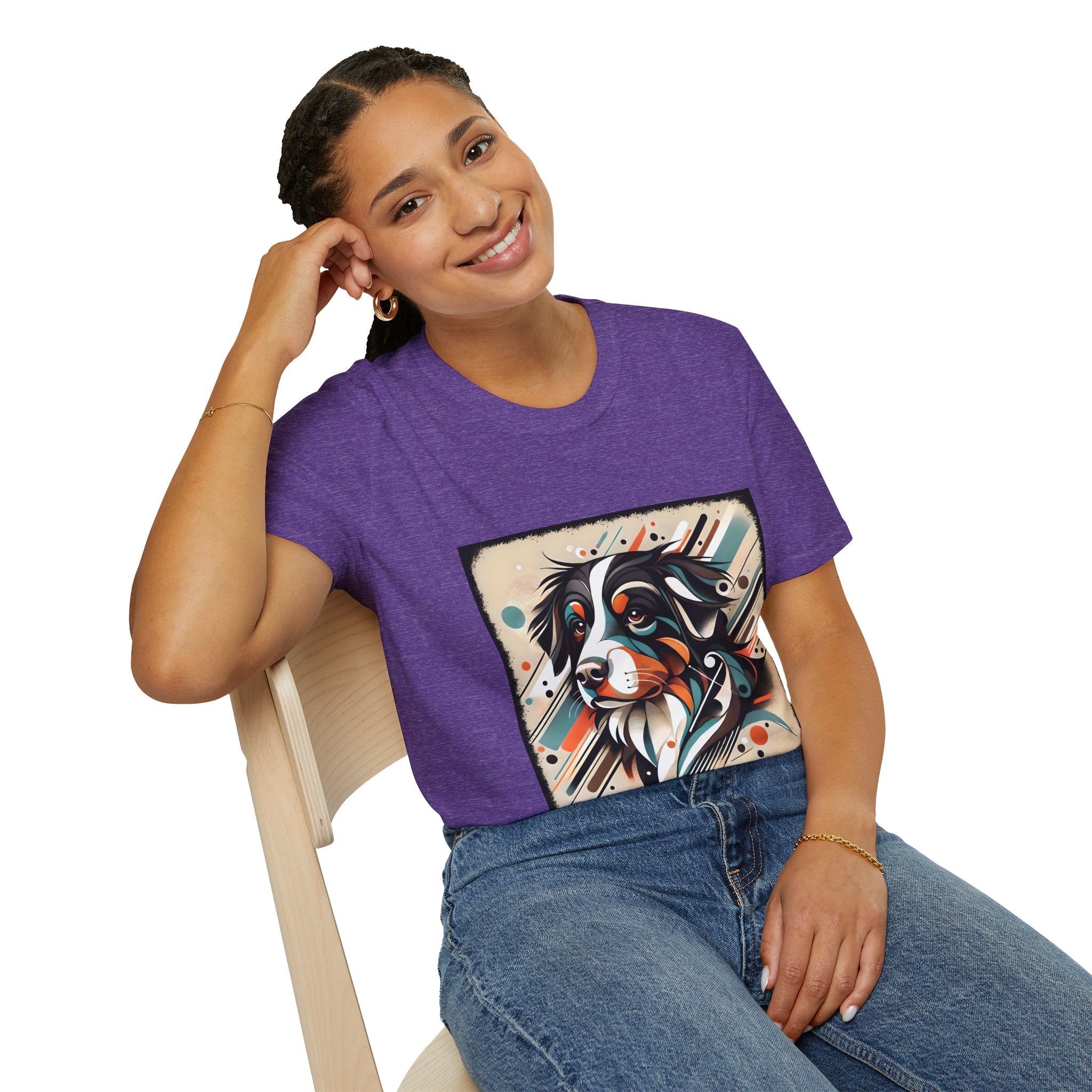 Bernese Mountain Dog Warm Geometric | Unisex Dog T-Shirt