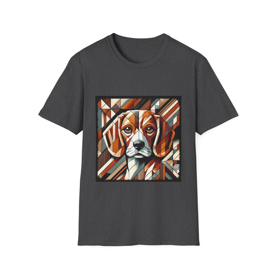 Beagle Warm Geometric design dog lover unisex t-shirt in dark heather