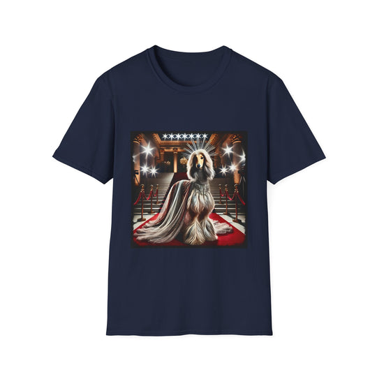 Afghan Hound Gala Glamour design dog lover unisex t-shirt in navy