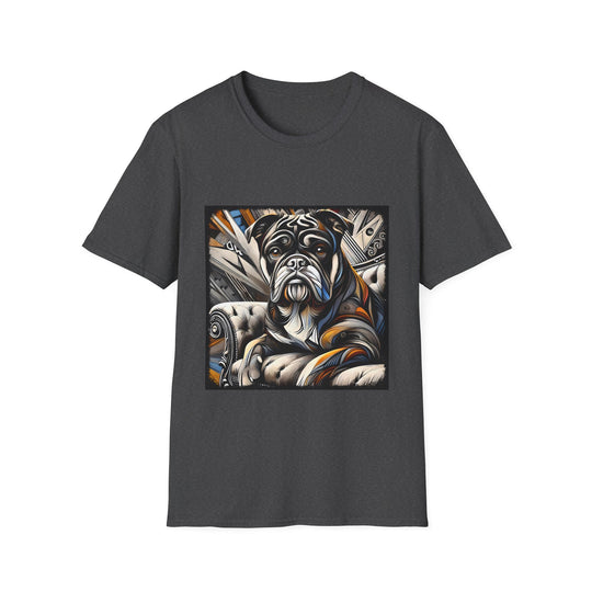 Bulldog Warm Rocker design dog lover unisex t-shirt in dark heather