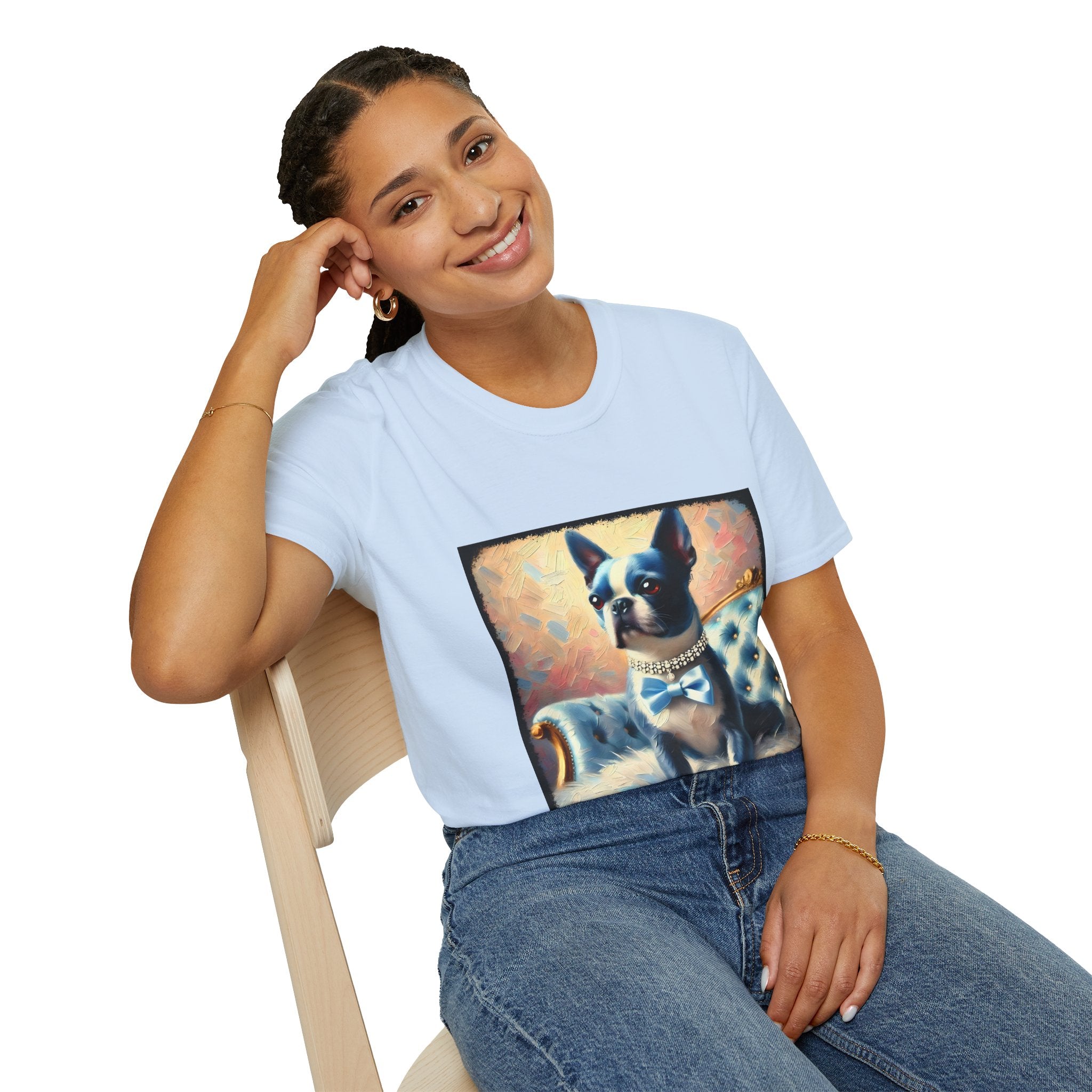 Boston Terrier Blue Classic | Unisex Dog T-Shirt