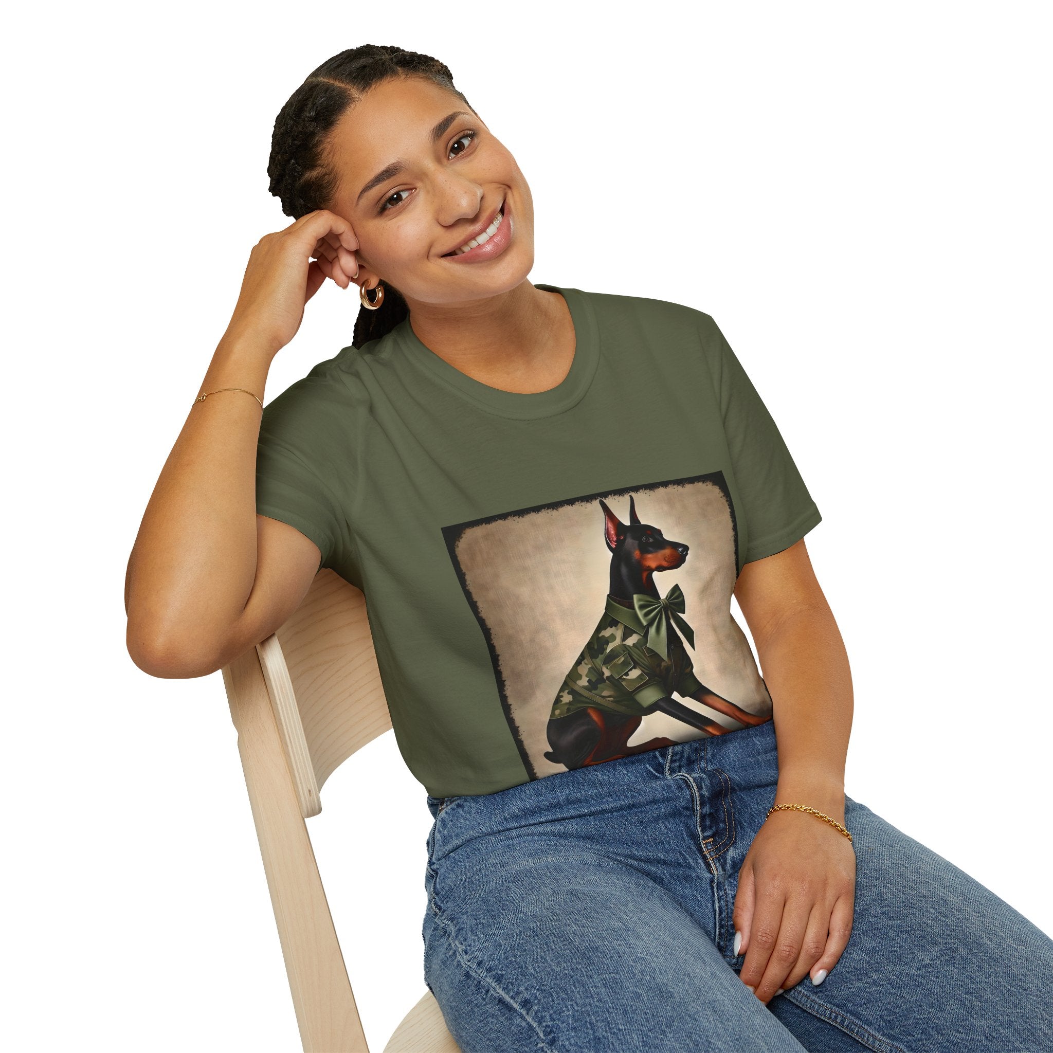 Doberman Pinscher Camo Cutie | Unisex Dog T-Shirt