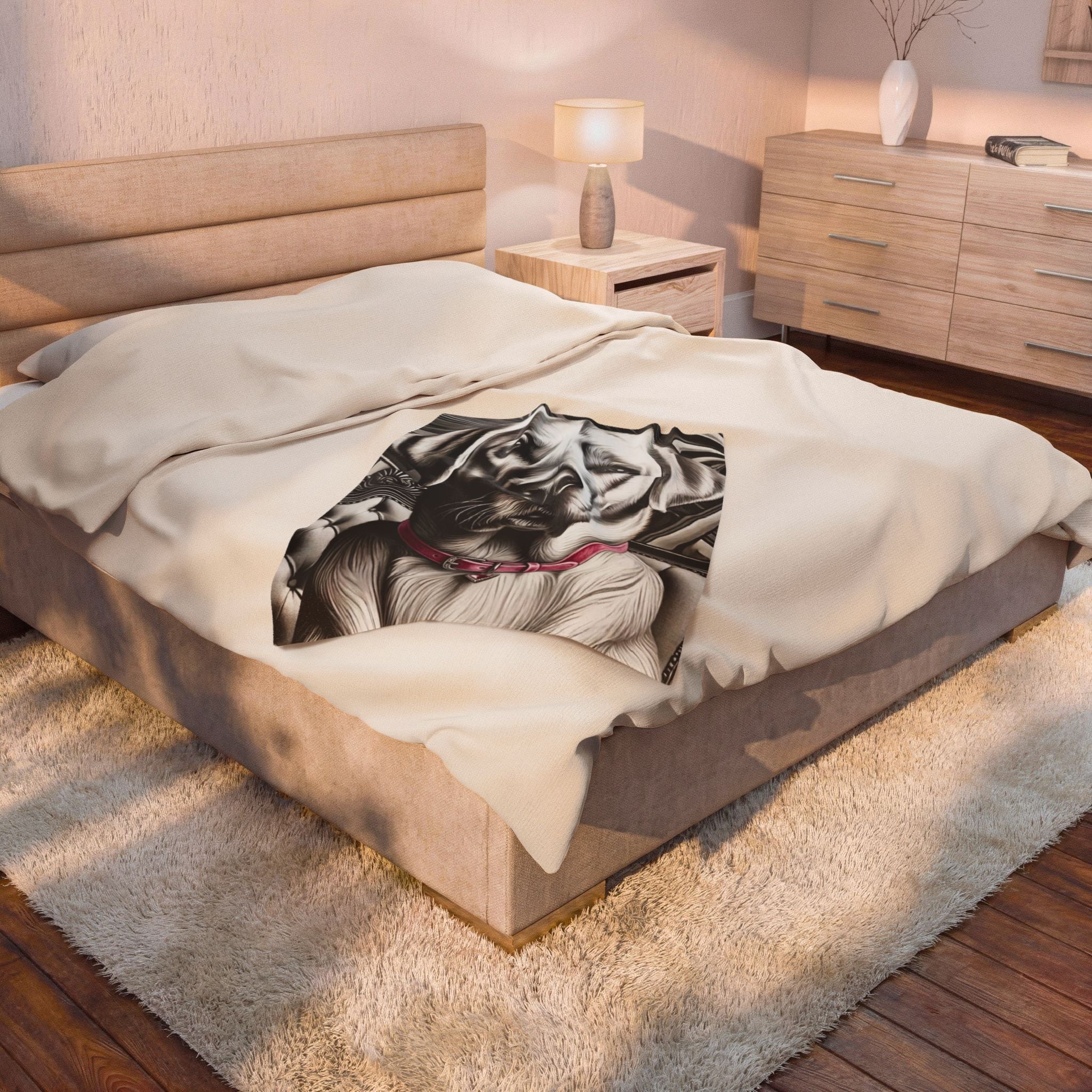 Labrador Retriever Blanket | B&W Pink Diamond Collar Dog Lover Gift