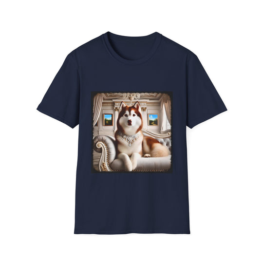Siberian Husky Red Princess design dog lover unisex t-shirt in navy