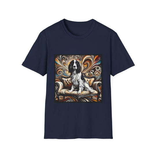 English Springer Spaniel Warm Swirl design dog lover unisex t-shirt in navy