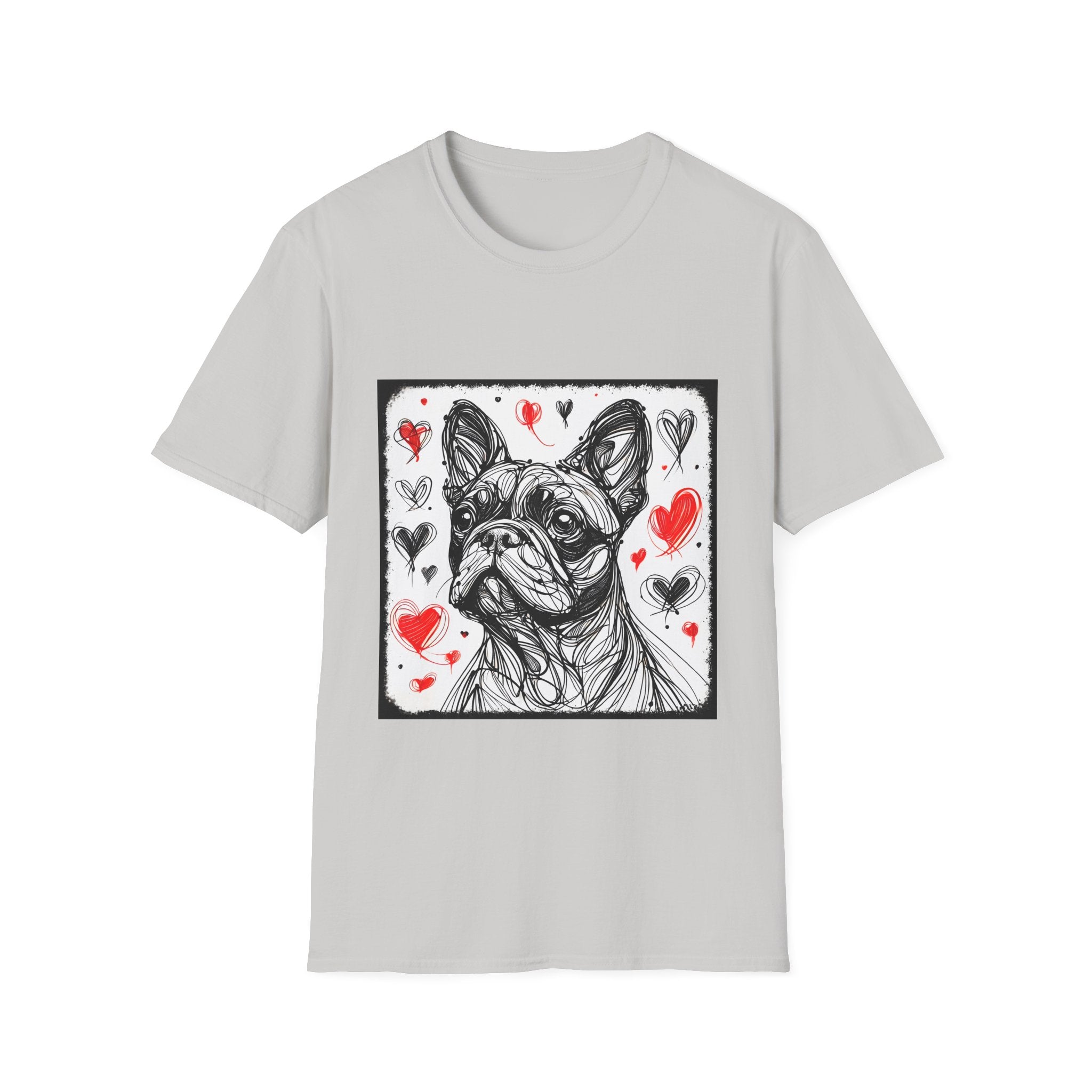 French Bulldog Shirt | Bold Heart Sketch Dog Lover Tee