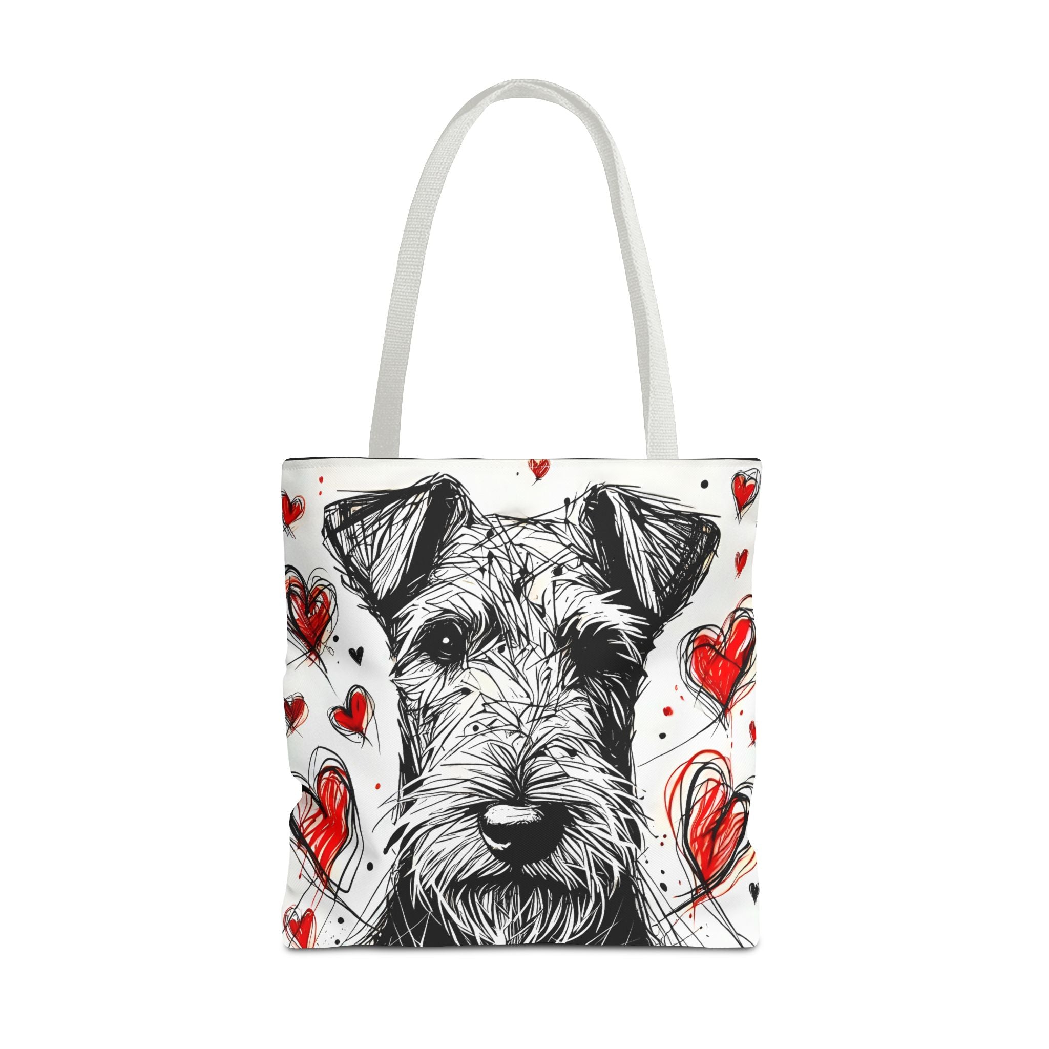 Airedale Terrier Tote Bag | Heart Sketch Dog Lover Gift