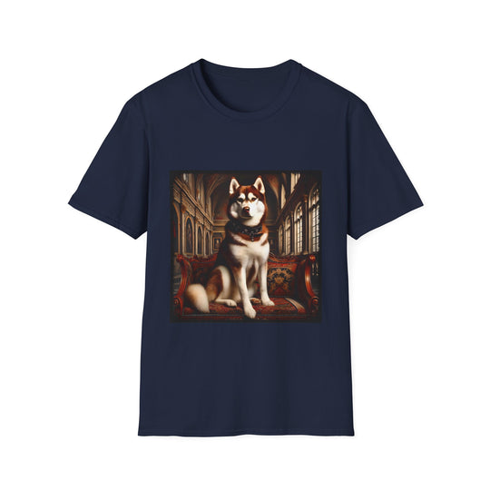 Siberian Husky Red Prince design dog lover unisex t-shirt in navy