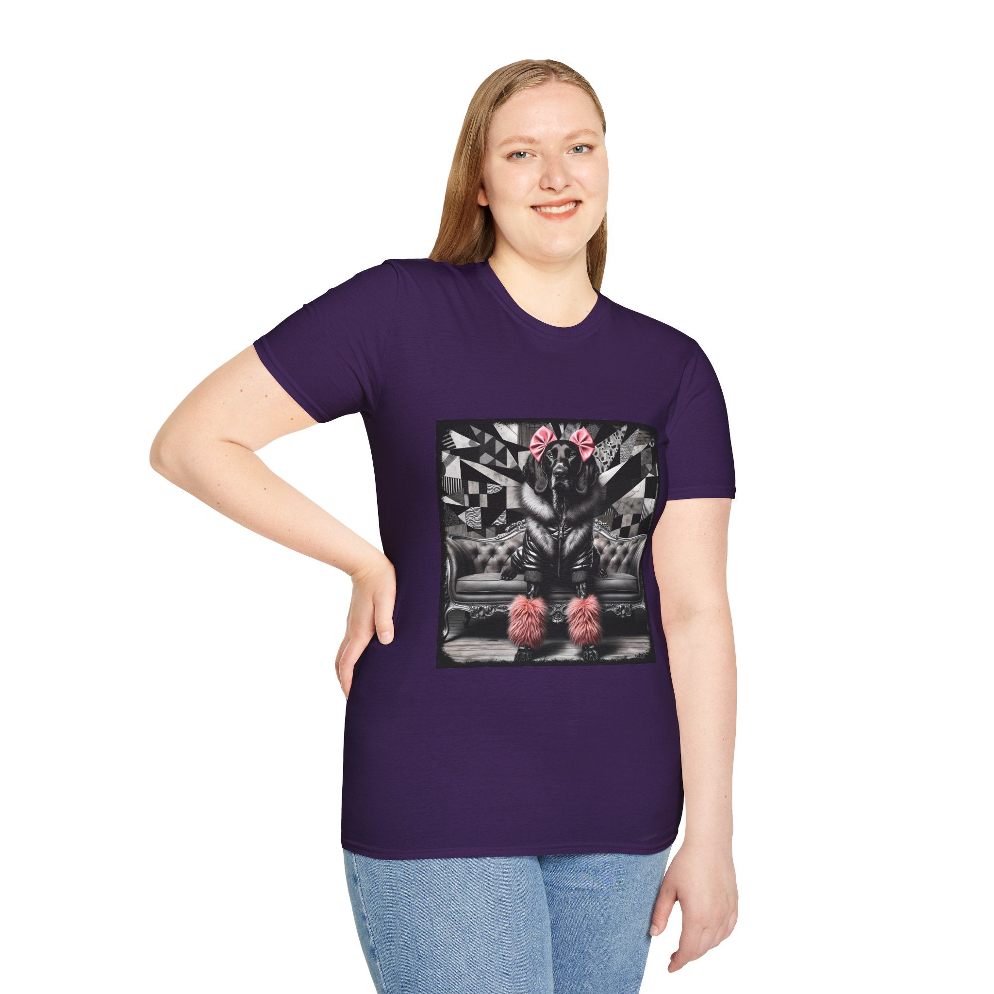German Shorthaired Pointer B&W Pink Bow Rocker | Unisex Dog T-Shirt