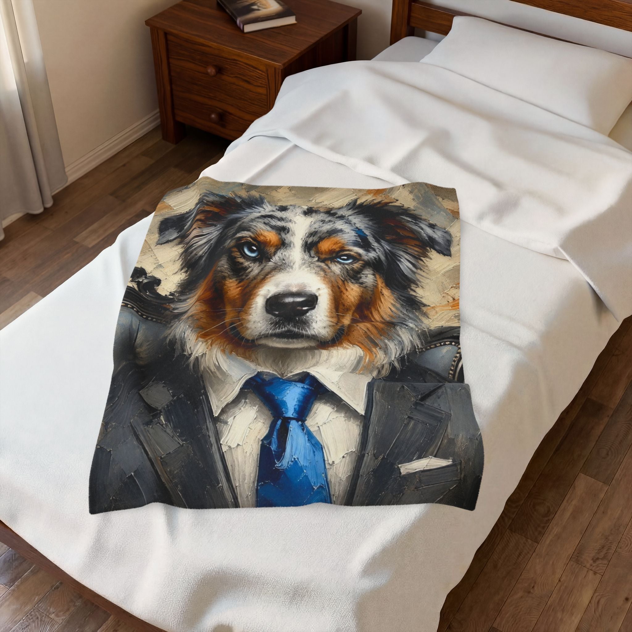 Australian Shepherd Blanket | Blue Tie Classic Dog Lover Gift