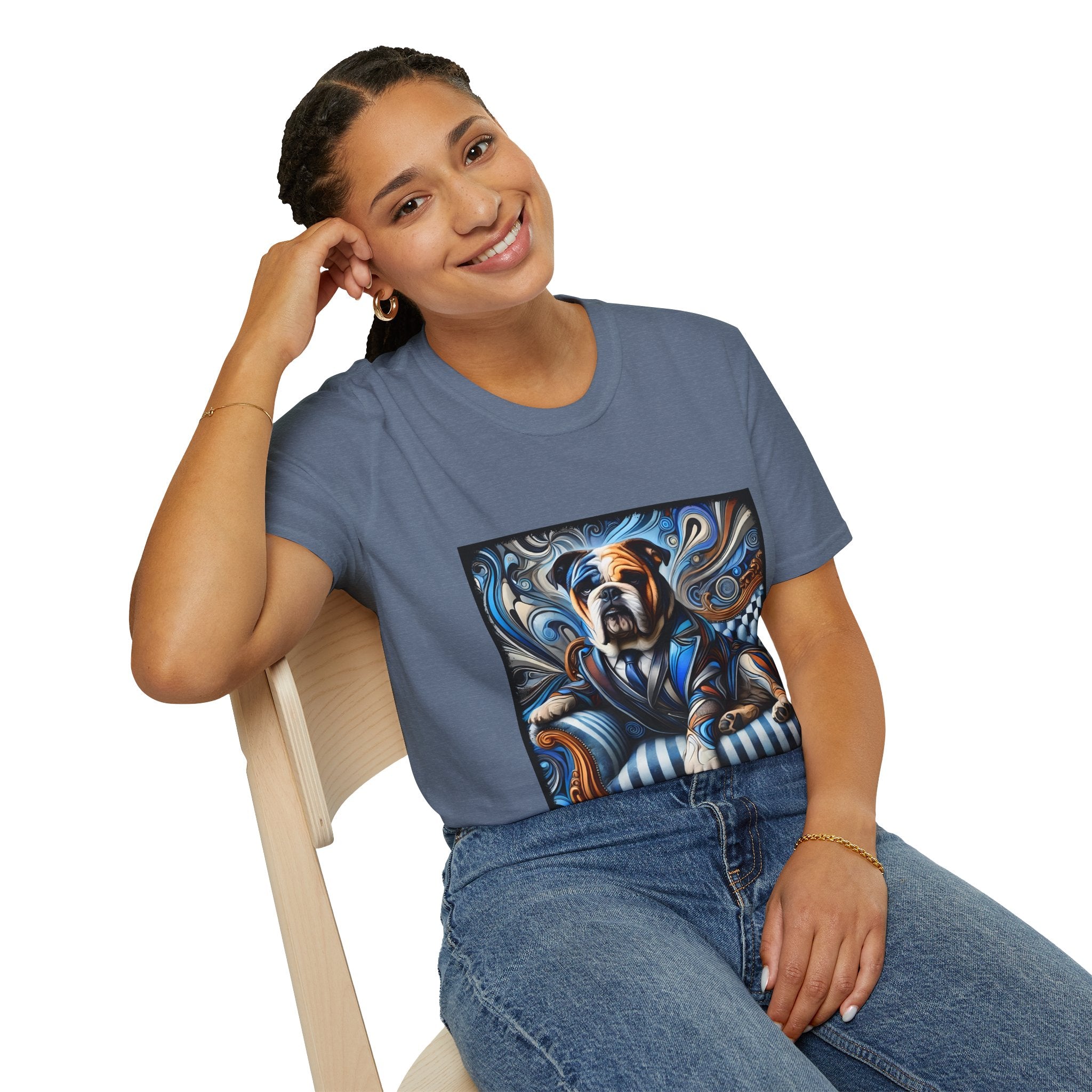 Bulldog Blue Swirl | Unisex Dog T-Shirt