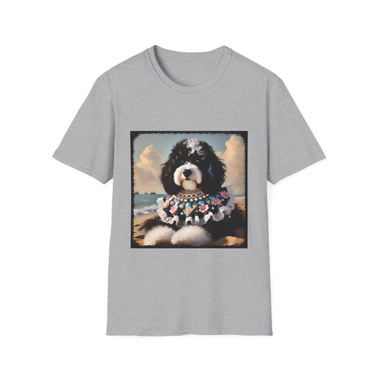 Aussiedoodle Seashell Siren design dog lover unisex t-shirt in sport grey